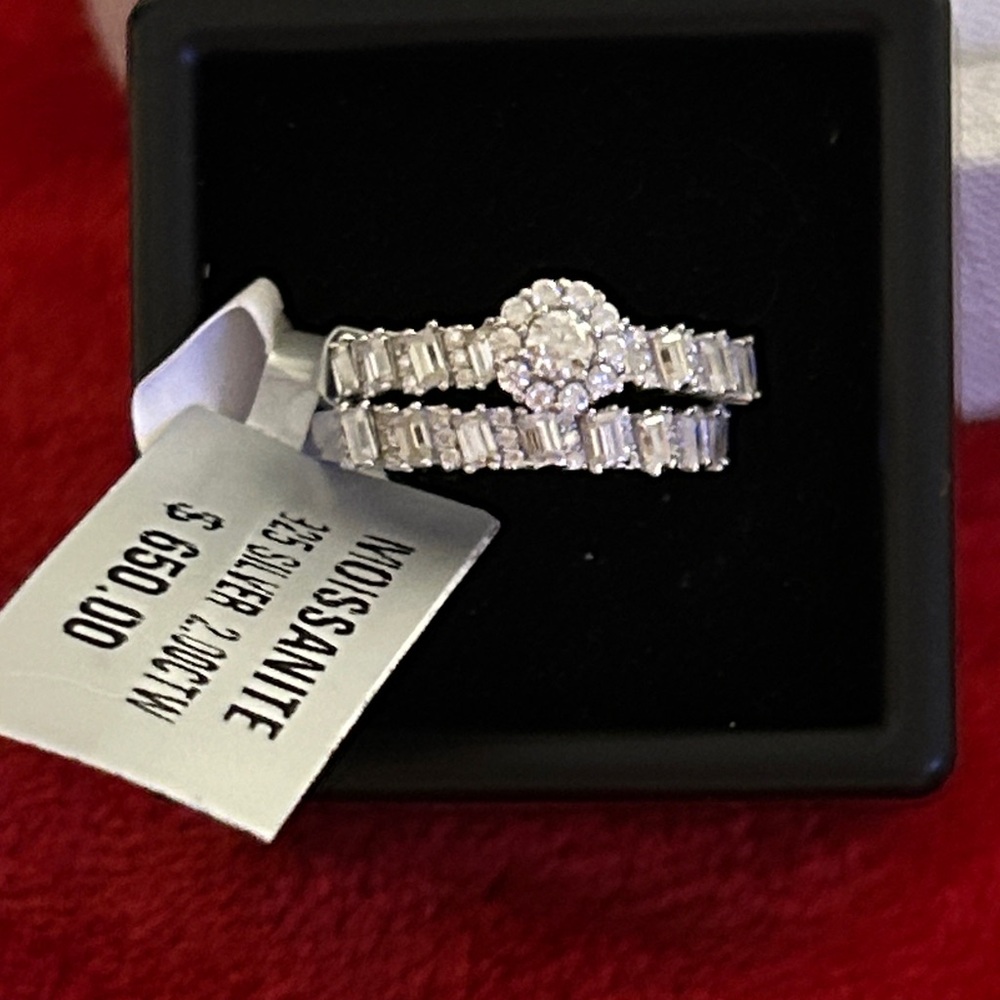 Luxury Moissanite Diamond wedding bridal Ring Set size 6‎
